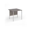 Contract 25 straight desk with silver H-Frame leg 800mm x 800mm - Grey Oak Top - CH8S-S-GO