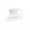 Contract 25 straight desk with white H-Frame leg 800mm x 800mm - White Top - CH8S-WH-WH