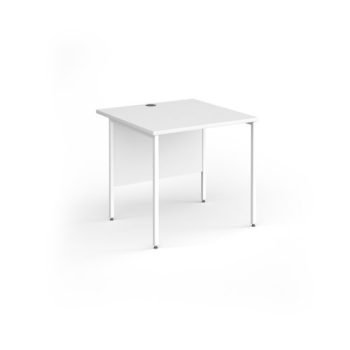 Contract 25 straight desk with white H-Frame leg 800mm x 800mm - White Top - CH8S-WH-WH