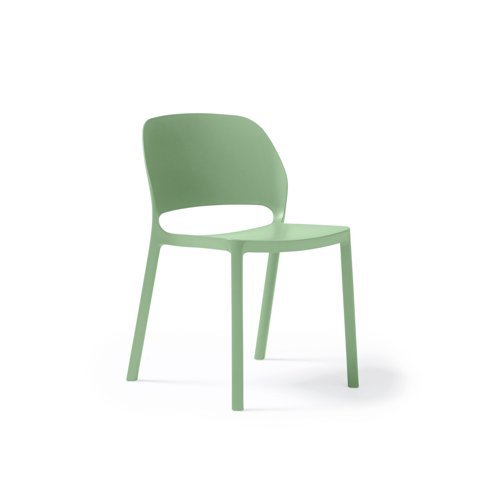 Contra one piece polypropylene chair in green - CON300-GR