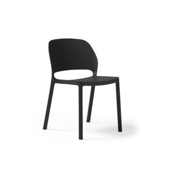 Contra one piece polypropylene chair in black - CON300-K