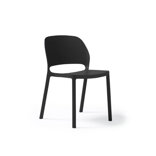 Contra one piece polypropylene chair in black - CON300-K