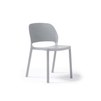 Contra one piece polypropylene chair in pearl grey - CON300-PG