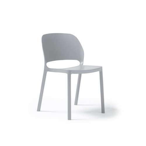 Contra one piece polypropylene chair in pearl grey - CON300-PG