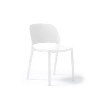 Contra one piece polypropylene chair in white - CON300-WH