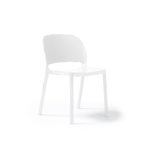 Contra one piece polypropylene chair in white - CON300-WH