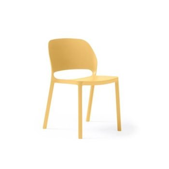 Contra one piece polypropylene chair in yellow - CON300-YW