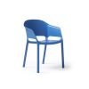 Contra one piece polypropylene chair with integrated arms in blue - CON301-BL