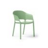 Contra one piece polypropylene chair with integrated arms in green - CON301-GR