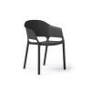 Contra one piece polypropylene chair with integrated arms in black - CON301-K