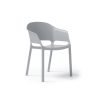 Contra one piece polypropylene chair with integrated arms in pearl grey - CON301-PG