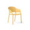 Contra one piece polypropylene chair with integrated arms in yellow - CON301-YW