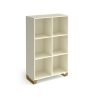 Cairo cube storage unit 1370mm high with 6 open boxes and sleigh frame legs - white - CRCS3-2-WH