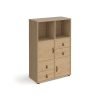 Universal cube storage unit 1295mm high on glides with 2 cupboards and 2 sets of drawers - oak with oak inserts - CUBE-BUNDLE-10-KO-KO