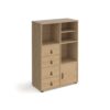 Universal cube storage unit 1295mm high on glides with matching shelf cupboard and 2 sets of drawers - oak with oak inserts - CUBE-BUNDLE-12-KO-KO