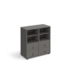 Universal cube storage unit 875mm high on glides with 2 matching shelves and 2 sets of drawers - grey with grey inserts - CUBE-BUNDLE-3-OG-OG