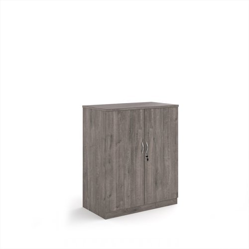 Systems double door cupboard 1200mm high - Grey Oak - DD12GO