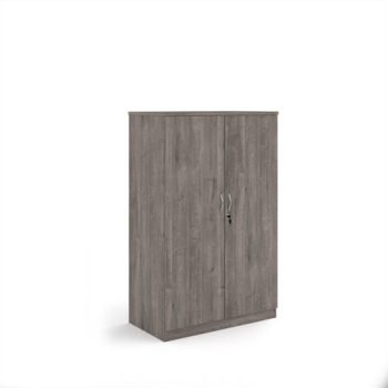 Systems double door cupboard 1600mm high - Grey Oak - DD16GO