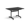 Rectangular deluxe flip top meeting table with black frame 1200mm x 800mm - Black - DFLP12-K-BK