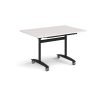 Rectangular deluxe flip top meeting table with black frame 1200mm x 800mm - Light Grey - DFLP12-K-LG