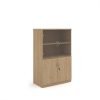 Deluxe combination unit with glass upper doors 1600mm high with 3 shelves - Kendal Oak - DG16KO