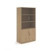 Deluxe combination unit with glass upper doors 2000mm high with 4 shelves - Kendal Oak - DG20KO