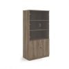 Deluxe combination unit with glass upper doors 2000mm high with 4 shelves - Nebraska Oak - DG20NO