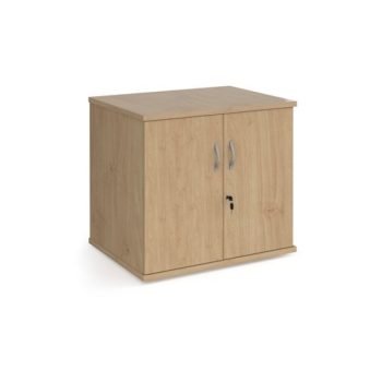 Deluxe double door desk high cupboard 600mm deep - Kendal Oak - DHCCKO
