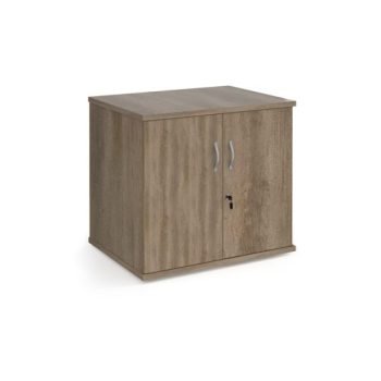 Deluxe double door desk high cupboard 600mm deep - Nebraska Oak - DHCCNO