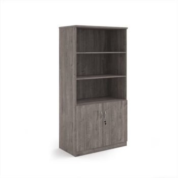 Deluxe combination unit with open top 2000mm high with 4 shelves - Grey Oak - DO20GO