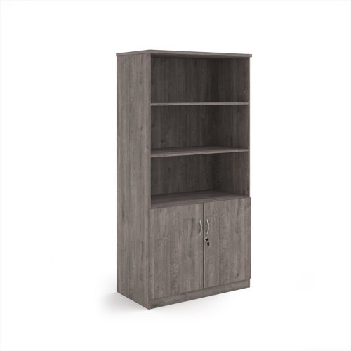 Deluxe combination unit with open top 2000mm high with 4 shelves - Grey Oak - DO20GO
