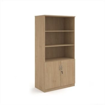 Deluxe combination unit with open top 2000mm high with 4 shelves - Kendal Oak - DO20KO