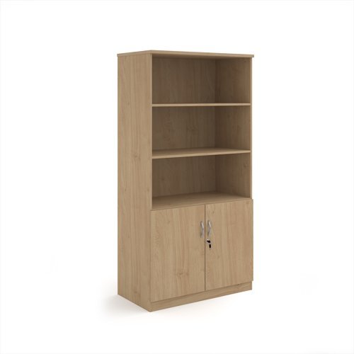 Deluxe combination unit with open top 2000mm high with 4 shelves - Kendal Oak - DO20KO