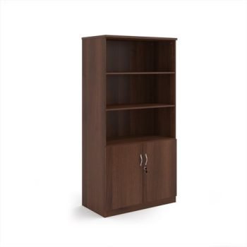 Deluxe combination unit with open top 2000mm high with 4 shelves - Walnut - DO20W