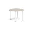 Circular chrome radial leg meeting table 1000mm - Light Grey - DRL1000C-C-LG