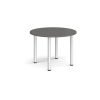 Circular chrome radial leg meeting table 1000mm - Onyx Grey - DRL1000C-C-OG