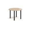 Circular black radial leg meeting table 1000mm - Kendal Oak - DRL1000C-K-KO