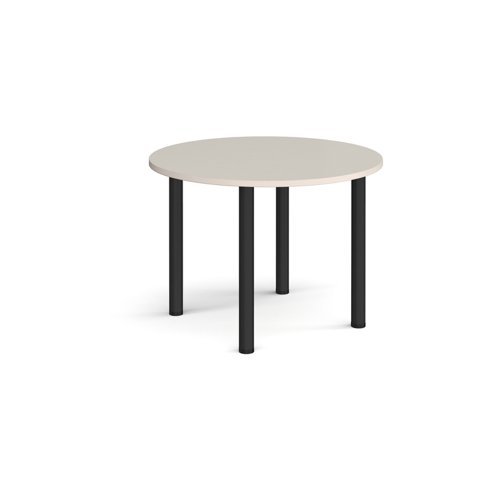 Circular black radial leg meeting table 1000mm - Light Grey - DRL1000C-K-LG