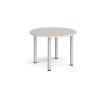 Circular silver radial leg meeting table 1000mm - Light Grey - DRL1000C-S-LG