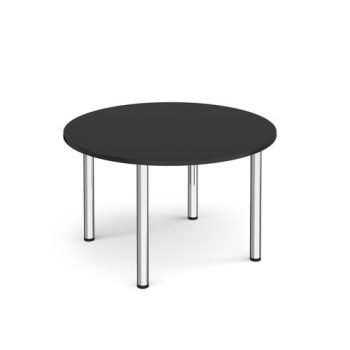 Circular chrome radial leg meeting table 1200mm x 800mm - Black - DRL1200C-C-BK