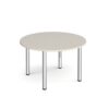 Circular chrome radial leg meeting table 1200mm x 800mm - Light Grey - DRL1200C-C-LG