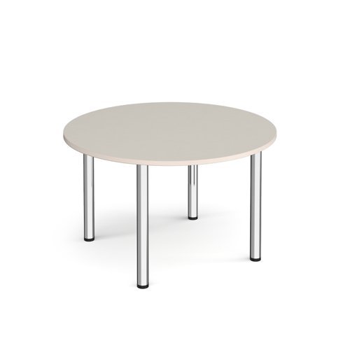 Circular chrome radial leg meeting table 1200mm x 800mm - Light Grey - DRL1200C-C-LG