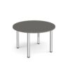 Circular chrome radial leg meeting table 1200mm x 800mm - Onyx Grey - DRL1200C-C-OG