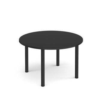 Circular black radial leg meeting table 1200mm - Black - DRL1200C-K-BK