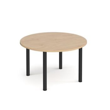 Circular black radial leg meeting table 1200mm - Kendal Oak - DRL1200C-K-KO