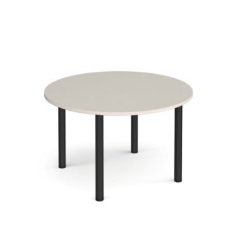 Circular black radial leg meeting table 1200mm - Light Grey - DRL1200C-K-LG