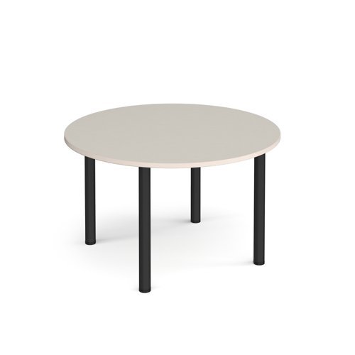 Circular black radial leg meeting table 1200mm - Light Grey - DRL1200C-K-LG