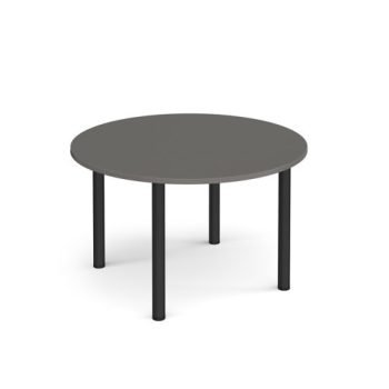 Circular black radial leg meeting table 1200mm -Onyx Grey - DRL1200C-K-OG