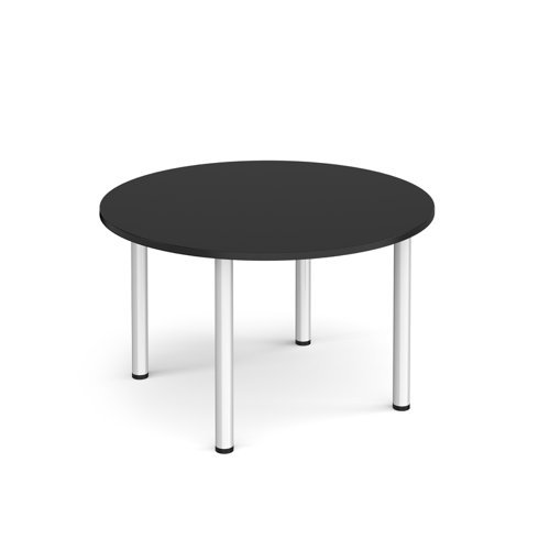 Circular silver radial leg meeting table 1200mm - Black - DRL1200C-S-BK
