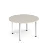 Circular silver radial leg meeting table 1200mm -Light Gret - DRL1200C-S-LG